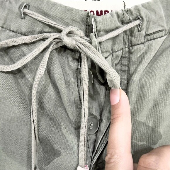 Vintage Abercrombie & Fitch Parchute Pants Wmn M Olive Green Wide Leg Button Fly - Picture 7 of 13
